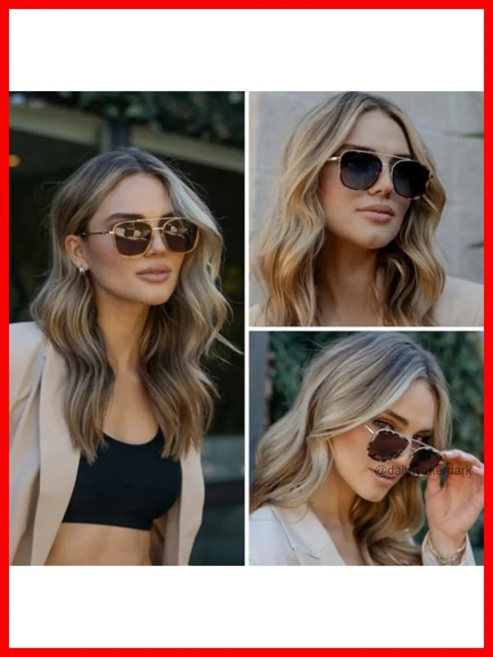 Polarized Aviator Sunglasses Women UV400 Double Bridge Stainless Steel Acetate